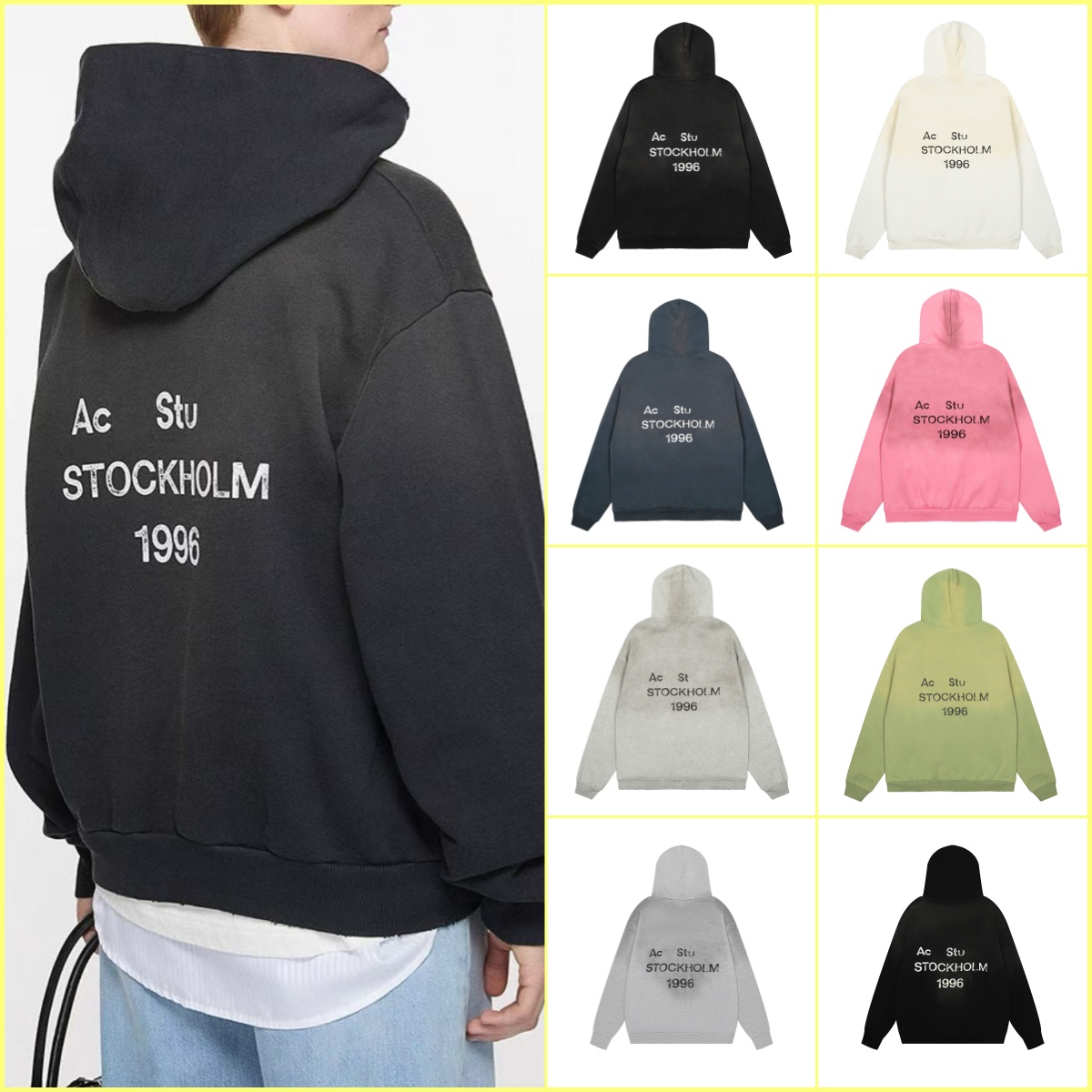 Designer hoodies acnelies studiolies Hoodie Letter Printed hoodie Fashion Spring Long Sleeve Tops Washed Styles hoodies long-sleeved T-shirt