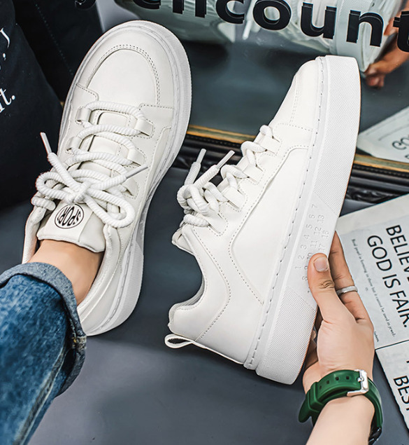 Spring New Breathable White Casual Shoes Sneakers Men S Versatile Thick Soled Sports Casual Board Trendy Shoes Ddmysaturn