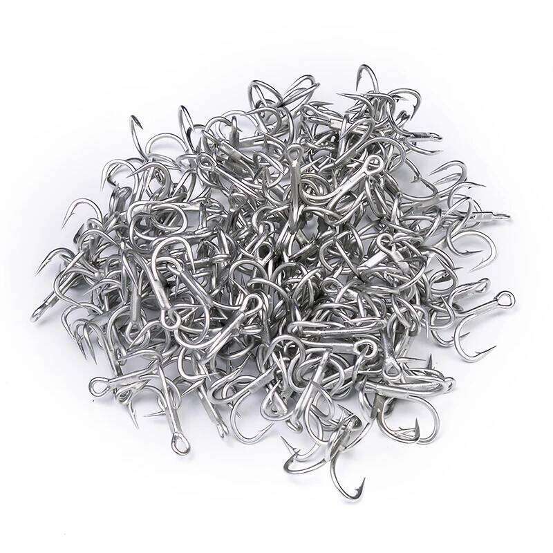 PROBEROS 10pcs/lot Saltwater Fishing Matte Tin Treble 2/0#-1/0#-1#-2#-4#-6#-8# High-Carbon Steel High Strength 3X Hook Z260228