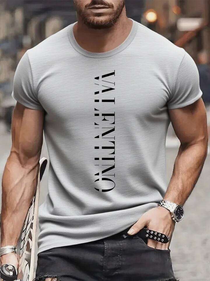 Men's summer round-neck printed short-sleeved t-shirt from luxury brand - streetwear for summer, men's top C260228 - view 5