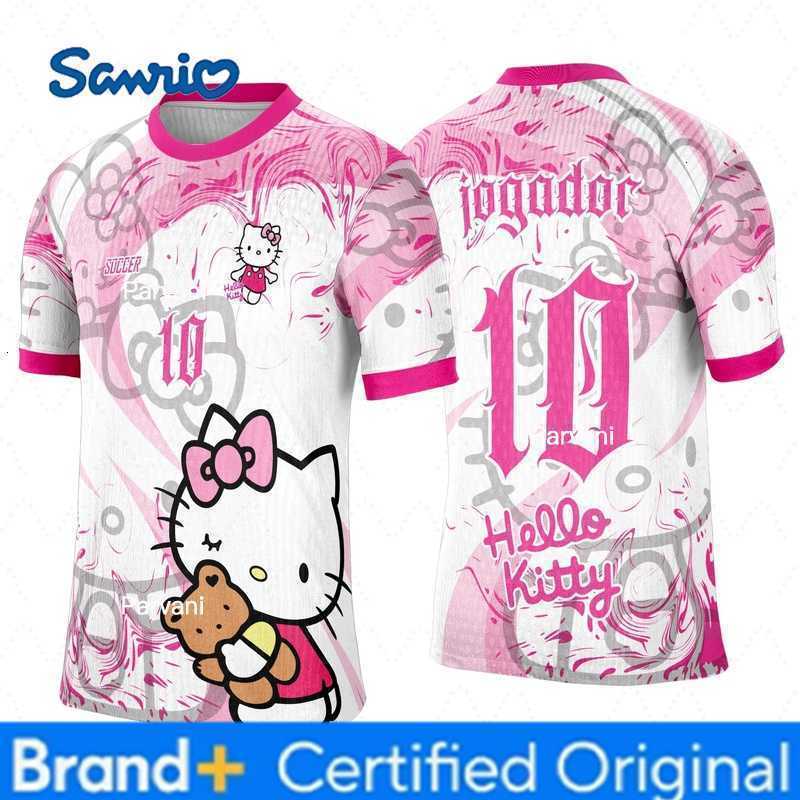 Sanrio Hot Sell New Style Hello Kitty Soccer Jersey Sportswear T-Shirt Man Women Sport Shirt Comfort Breathable Tee 3d Fashion Clothes H260228