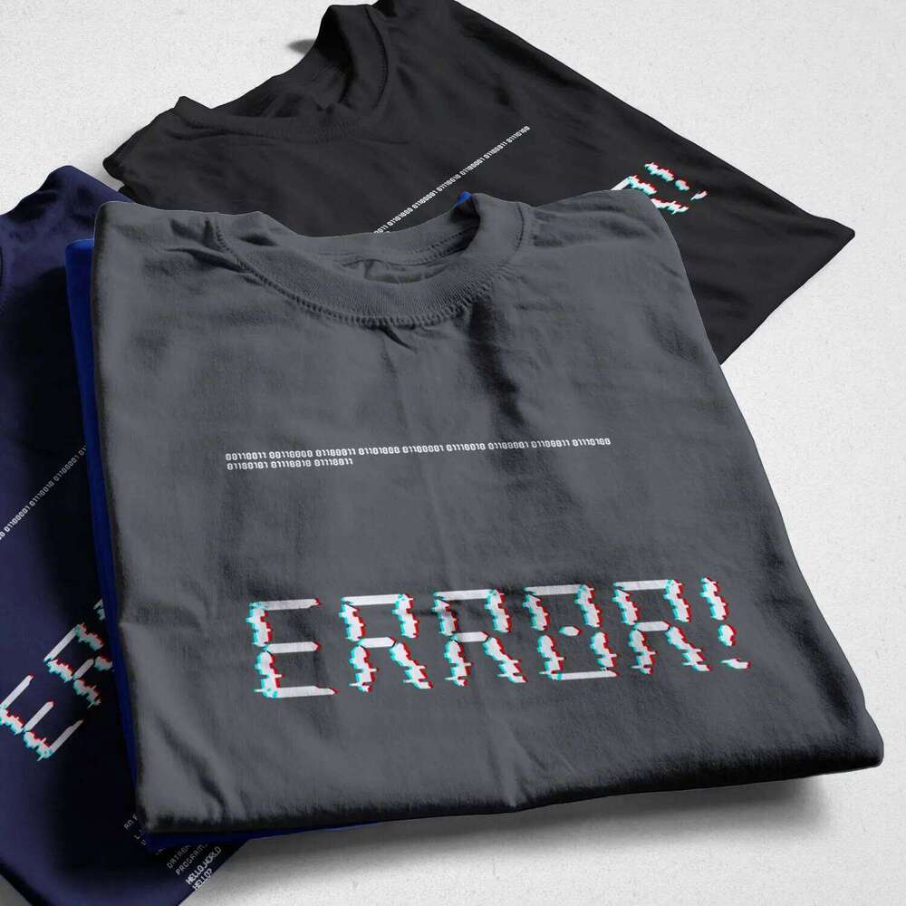 COOLMIND 100% Cotton Short Sleeve Error Print Funny T Casual Loose Tshirt o-neck Summer t-shirt Male Men Tee Shirt C260228 - view 3