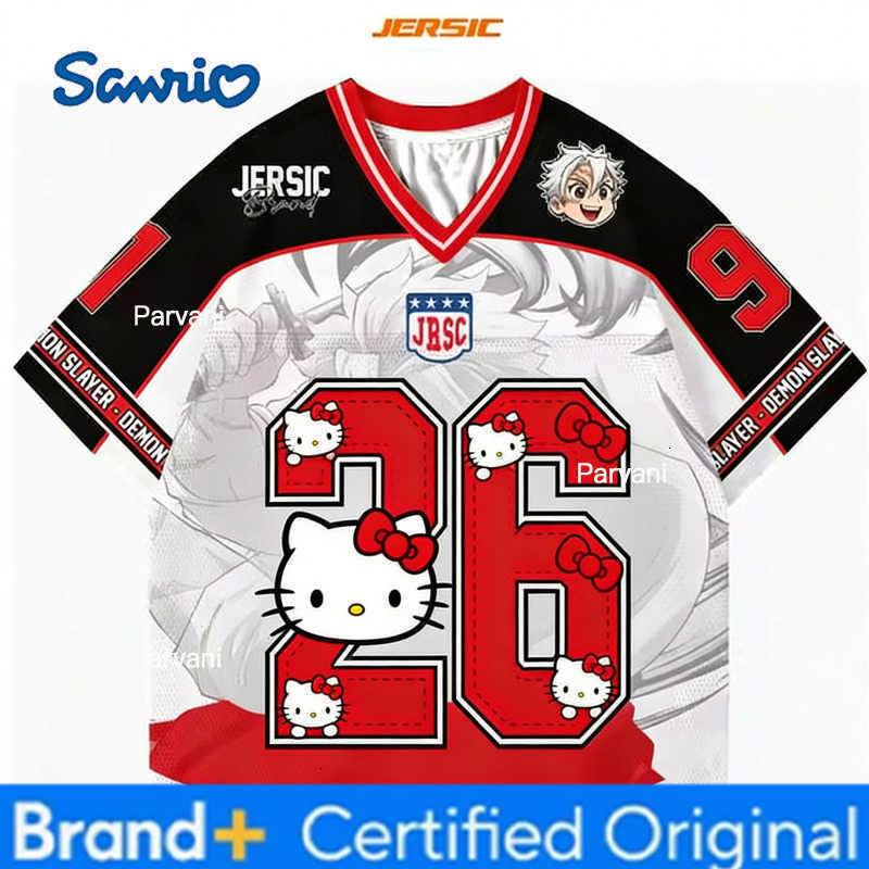 Sanrio New Girls Kuromi Hellokitty Anime Kids/Adults T Shirt Summer Casual Tee Comfortable Fit Gift Y2k Clothes Football Tops H260228