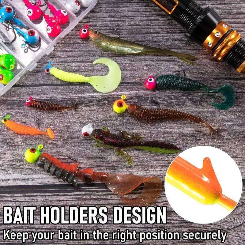 5PCS Round Head Fishing Tackle Hook for Soft Grub Worm Jig Lure Hard Baits Accessories Z260228