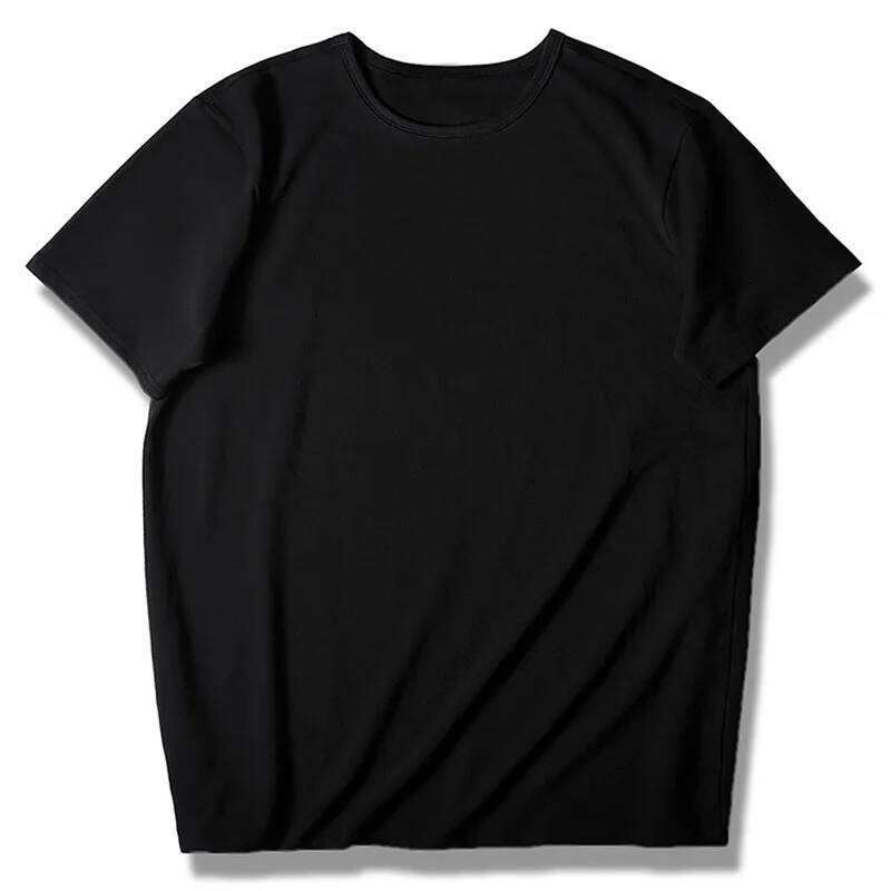 Black Casual Loose-Fitting Men's 100% Cotton Long Sleeve T-Shirt - Breathable Long Sleeved Top - view 3