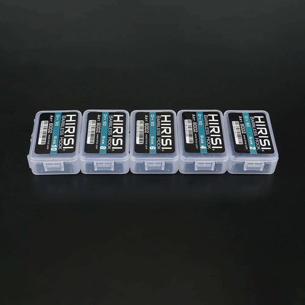 Hirisi 50Pcs High Carbon Stainless Steel Barbless Hooks PTFE Coating Hook Fishing Accessories 8002 Z260228