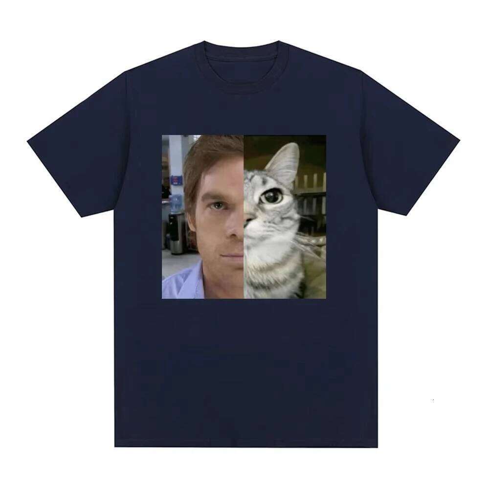 Dexter Morgan Funny Cat Meme T-shirts Cotton Short Sleeve O Neck T-shirt Streetwear Men's Women Clothes Harajuku Tee Shirt Tops C260228 - view 3