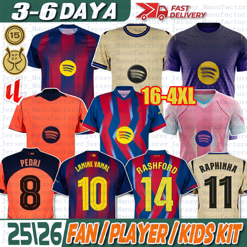 3XL 4XL Barcelona 25 26 jersey kids LAMINE YAMAL PEDRI RAPHINHA CUBARSI soccer jersey FERMIN KONUNDE OLMO football jersey BALDE FERRAN Barcelona jersey kids kit