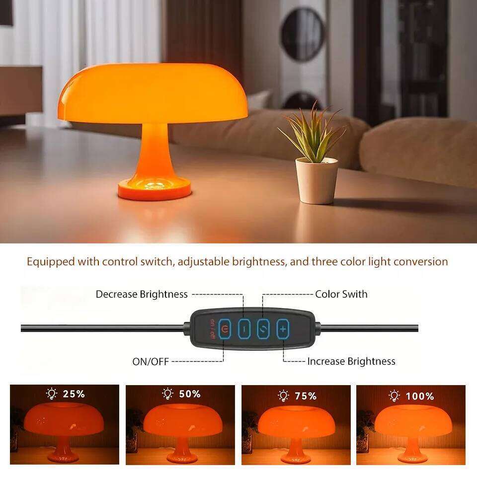 Mushroom Table Lamp PC 3 Modes Wire Controlled Switch LED Light Source Modern Lighting Atmosphere Decorate Night Lights Z260227