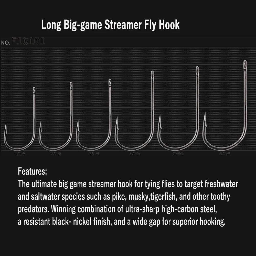 Wifreo 20PCS 1/0-6/0 2X Wide Mouth Short Shank Big Game Streamer Fishing Hooks Saltwater Freshwater Sabiki Rig Fly Hook Z260228