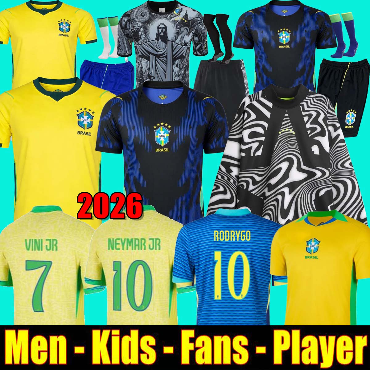 2025 2026 World Cup BRAZILS soccer jerseys Camiseta de futbol PAQUETA RAPHINHA 25 football shirt maillots VINI JR 2024 brasil RICHARLISON men kids NEYMAR JR Uniforms