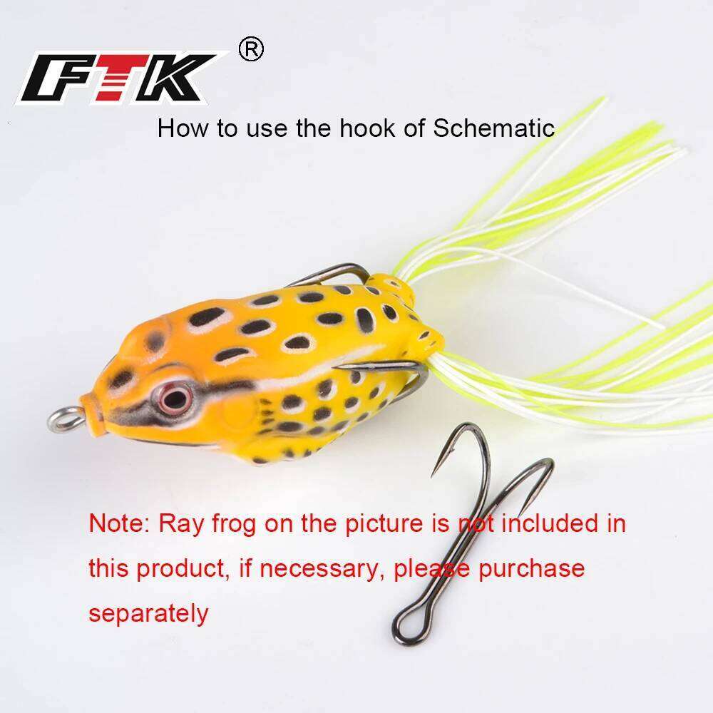 FTK 10-20pcs Frog Lure High Carbon Steel 3/0-6# Fly Tying Worm Silicone Bait Double Fishing Hook Z260228