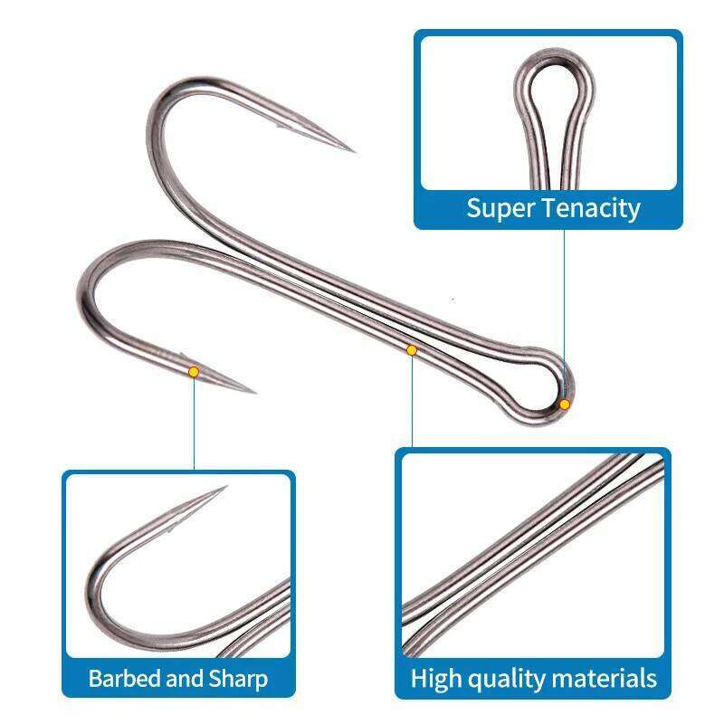10/100PCS Long Shank Double Weedless Fishing hook Fly Tying Duple for Jig Bass Fish Hook fishing tackle For Soft Lure Z260228