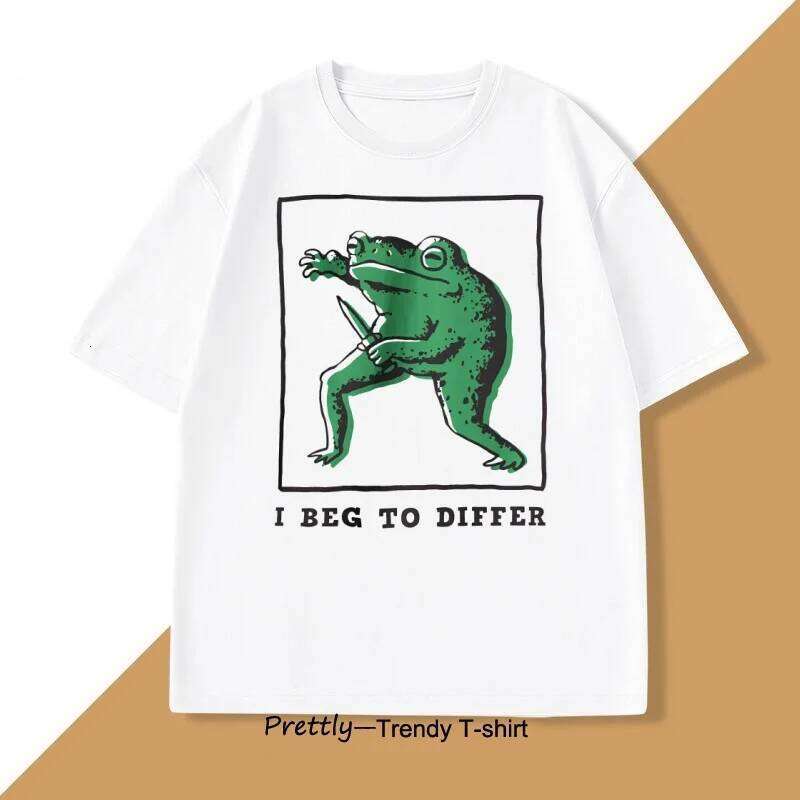 I Beg To Differ T Shirt Men Women Loose Frog Printed T-shirt Casual Cotton Short Sleeve Harajuku Tshirt Unisex Oversized Clothes C260228 - view 4