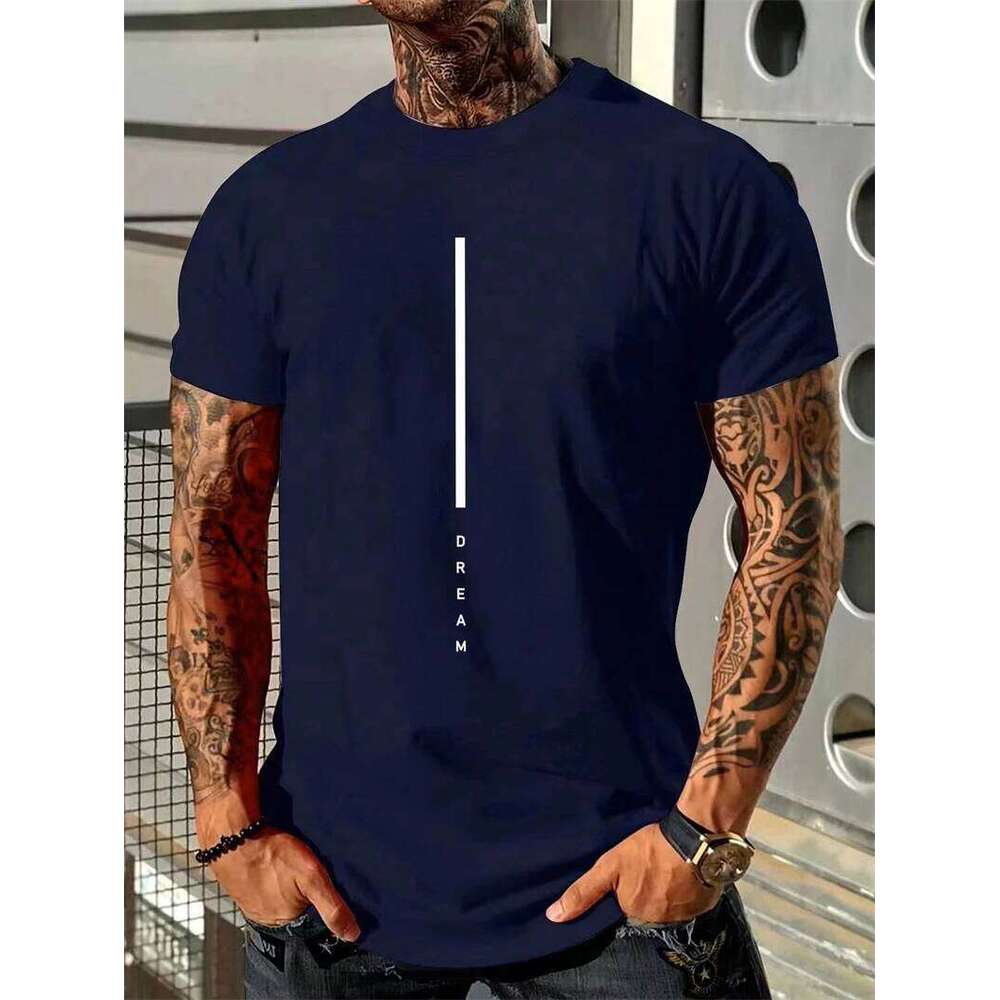 Simple Dream Letters Graphic T Shirts For Men Fashion Trend Streetwear Hip Hop 3D Printed Tees Cool Oversized Crew Neck Tops C260228 - view 6