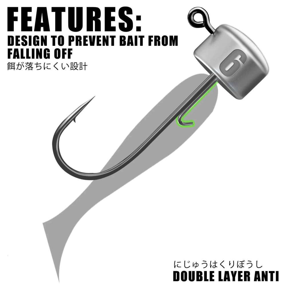 Ned Rig Jig heads Fishing Hooks 1.8-6g Tumbler Ajing For Soft Worm Lure Bass Fish Pesca Rockfish Pike Trout Accessories Z260228