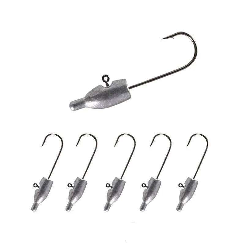 HISTOLUIRE Head Worm 10pcs AJING Barbed Trout Soft Lure Rockfish Bait Jig Fishing Hook Z260228
