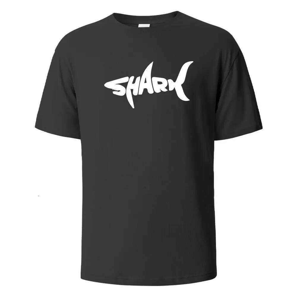 Shark Print T-Shirt 100% Cotton Summer Tees For Men Women Oversize Casual Tops C260228 - view 5