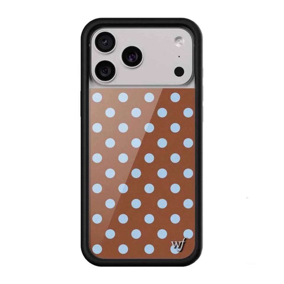 New Wildflower INS Cherry Strawberry Polka Dot Phone Case for 17 14 13 12 Pro Max 16 Plus 15 pro 3D WF Cute Cartoon Cover 26L0228