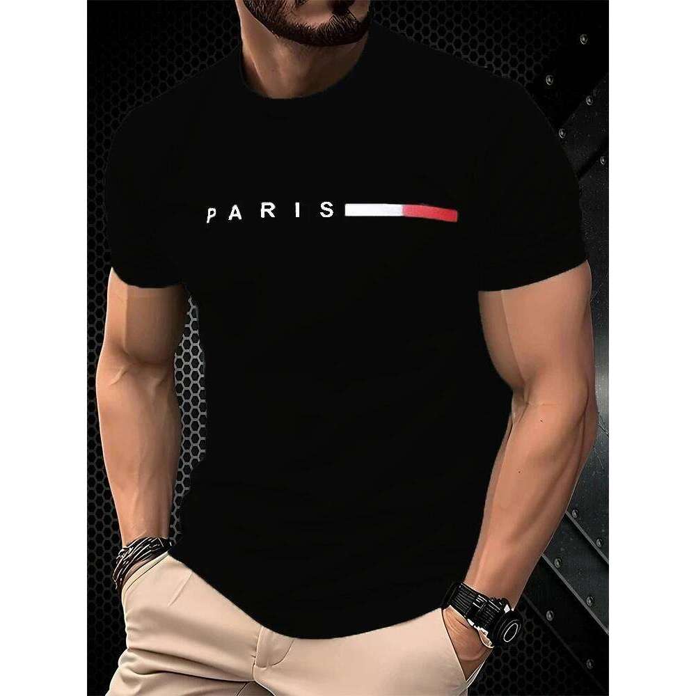 Men's casual round neck with cross design summer top daily | Minimalist style T-shirt comfortable fit C260228 - view 6