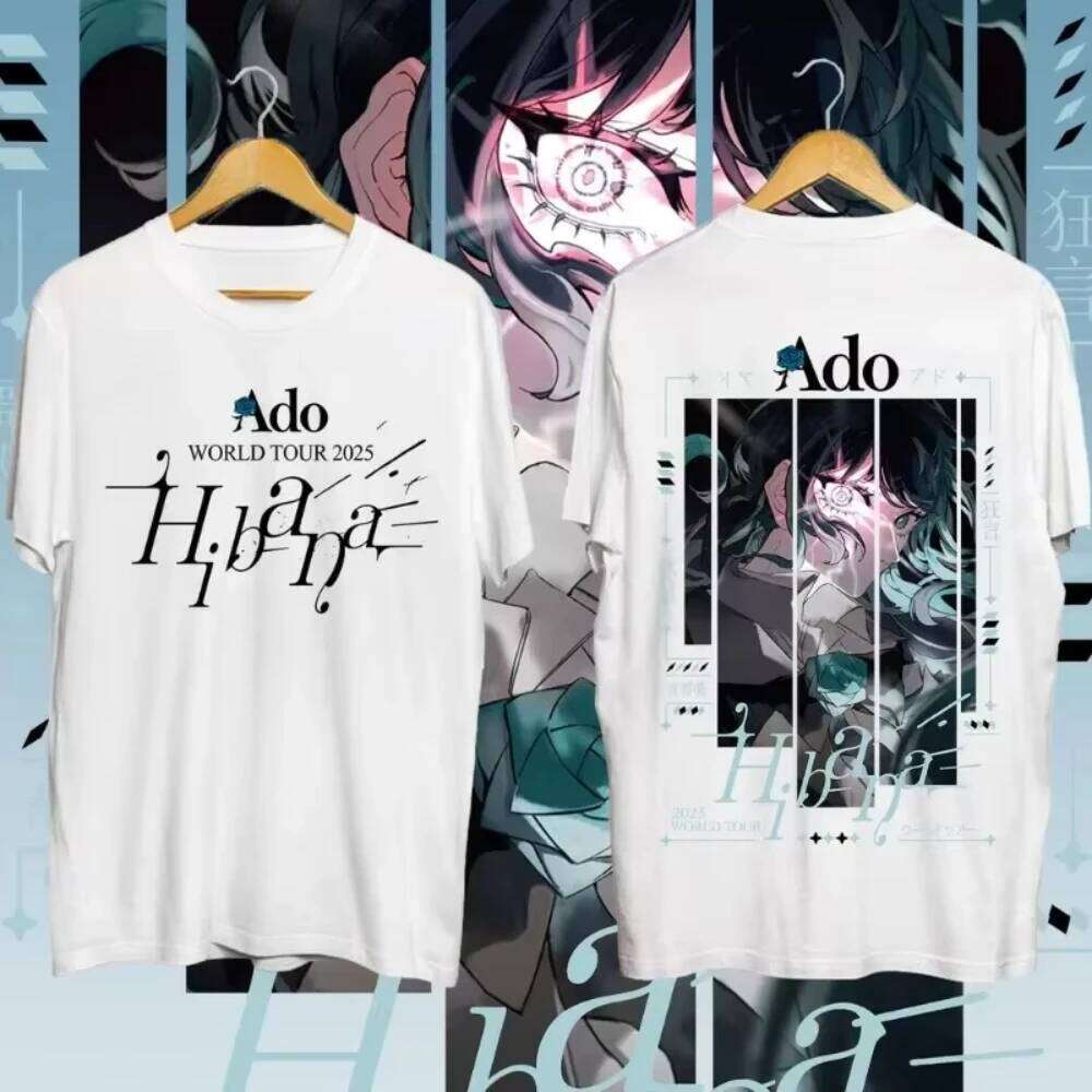 2025 Men Women Tshirt NEW ADO World Tour T-Shirt Black and White Round Neck Hibana 2 Colors Cotton T-shirt Comfortable Top Tees C260228 - view 3