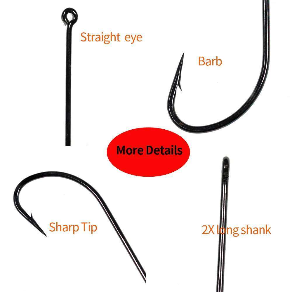 Vampfly 50pcs Stinger Deer Hair Standard Tying 2X Long Hook For Pike Bass Larger Saltwater Shrimps Fly Z260228