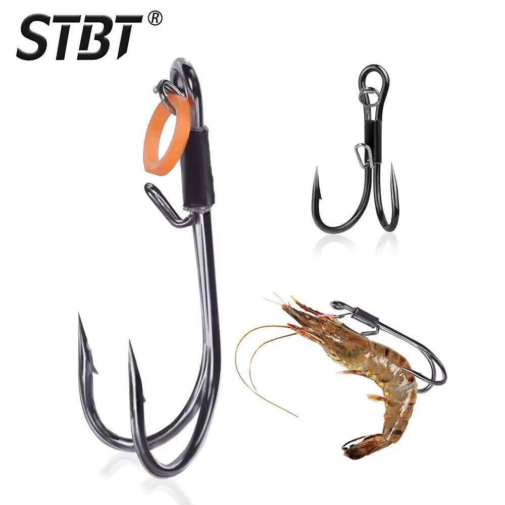 Premium Hook Sea Bass with Spring Hanging Live Shrimp Prawn Back Hook, Ideal for Rock Fishing and Lure Casting Z260228