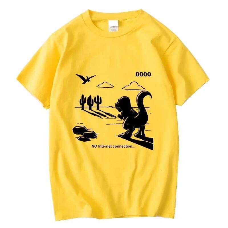 Men's 100%cotton Casual Funny Dinosaur Print Loose O-neck Summer Tshirt Short Sleeve T-shirt Male Tee Shirts Top C260228 - view 5