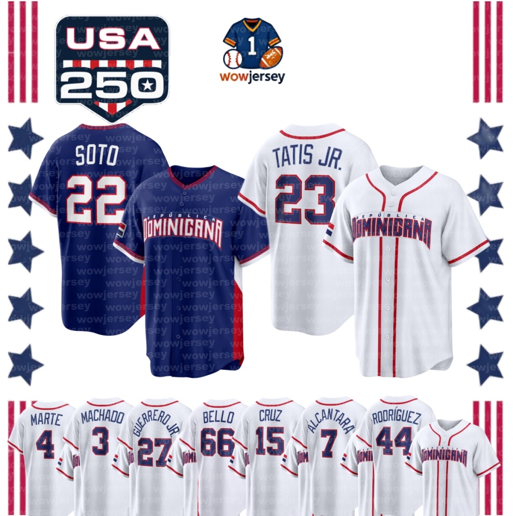 2026 Team Dominican Republic Baseball Jersey Fernando Tatis Jr Julio Rodriguez Juan Soto Vladimir Guerrero Jr Manny Machado Oneil Cruz Ketel Marte Albert Pujols