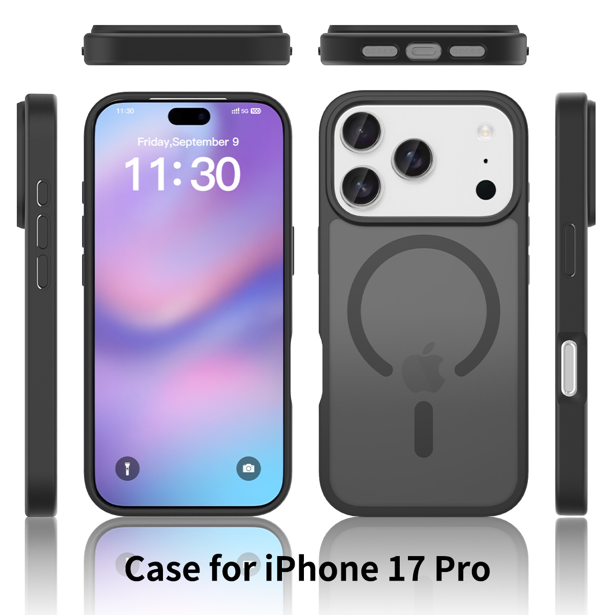 Full iPhone Series Magnetic Shockproof Case, Matte Skin Feel Cover, Multi-Color for iPhone