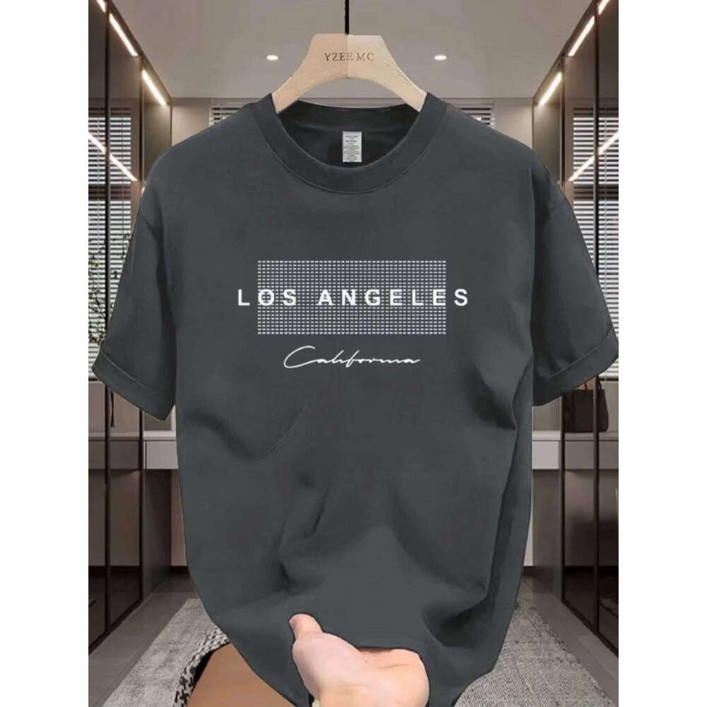 Los Angeles Pattern Printed Men's T-shirts Summer Casual Sports Fashionable High Quality Round Neck Short Sleeved Pullover Tops C260228 - view 5