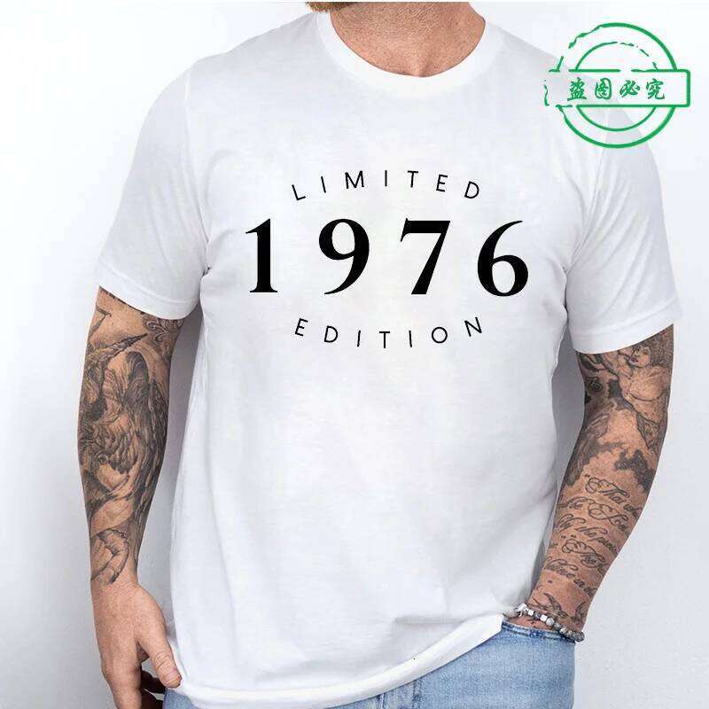 Men's Summer T-Shirts Limited Edition 50th 1976 Printed T-Shirt,Round Neck Short Sleeve Tee, Perfect Birthday Unisex Casual Wear C260228 - view 6