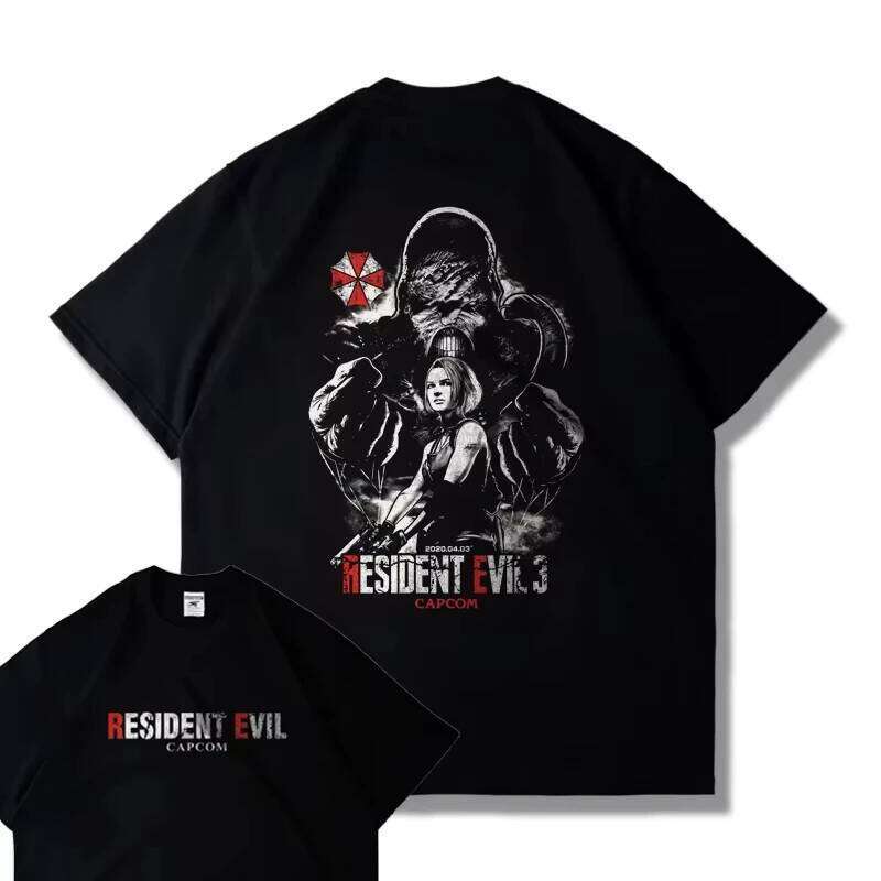 CAPCOM Game PS5 Resident Evil 4 Remastered Short Sleeve T-shirt Men's and Women's Loose Clothes Leon Printed Harajuku Y2k Top C260228 - view 5
