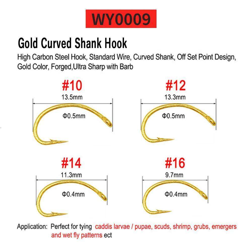 Vtwins 50 Classic Barb Barbless Fishing Dry Wet Jig Shrimps Nymph Caddis Streamer Fly Tying Hook #2-#2/0 Z260228