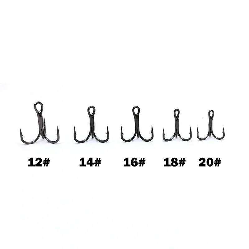 OUTKIT High Quality 5pcs/box 2xStrengthen Micro Small Origin Steel Alloy Sharp Lure Treble Hook 12-20# Fishing Tackle with Box Z260228