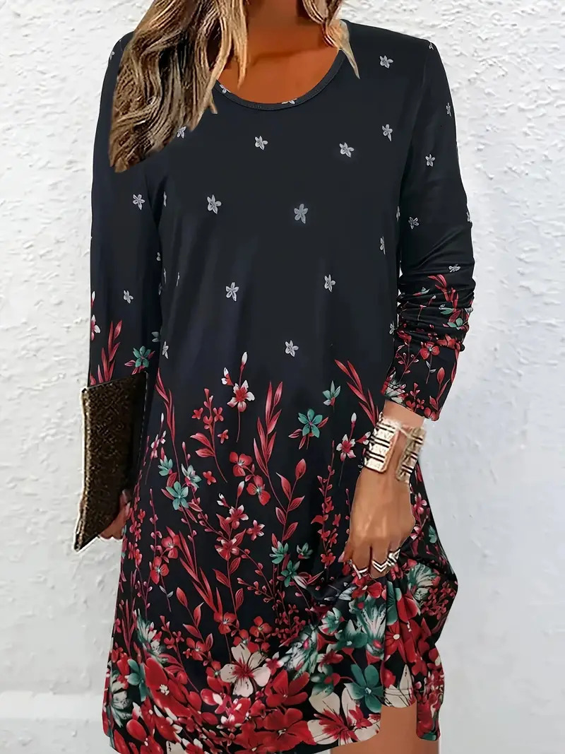 Wipalo Multi Color Plus Size Floral Embroidery Tunic Dress Spring Summer Elegant Tribal Flower Print Vocation Dress Vestidos 5xl J190531