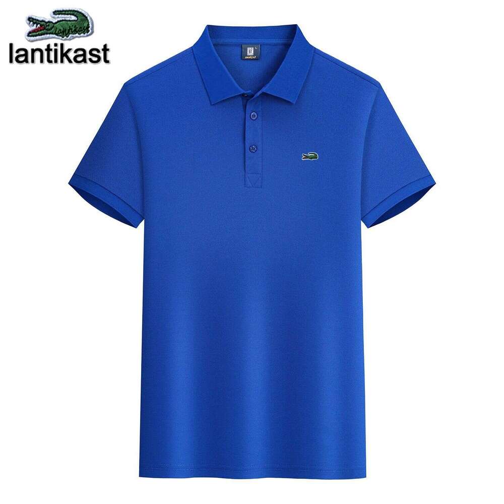Noble Crocodile Special Price Short designer handbag Sleeve T-Shirt Men's Polo Shirt Loose Casual LANTI KAST Turn-down Collar T-shirt Extra Large