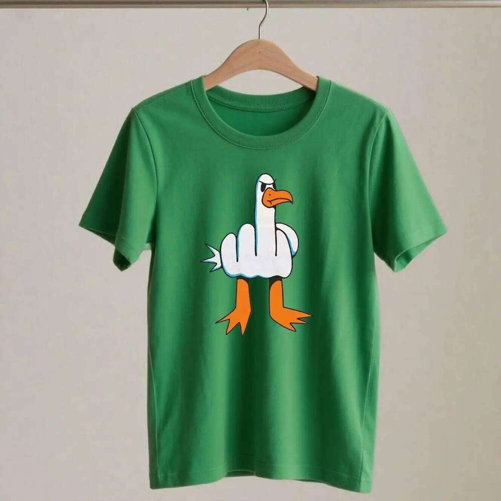 Rude Seagull Design Funny Graphic Tshirt Loose Fit Casual Tee Daily Streetwear Breathable Tops for Men and Women Cartoon Shirt C260228 - view 7