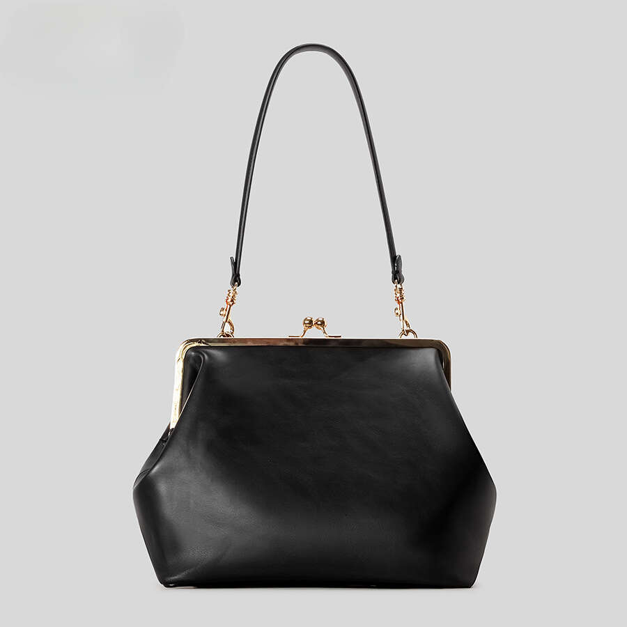 Fashion Large Kisslock Clutch Bag For Clip Shell Women Shoulder Bags Luxury Soft Pu Leather Pink Color Handbags Tote