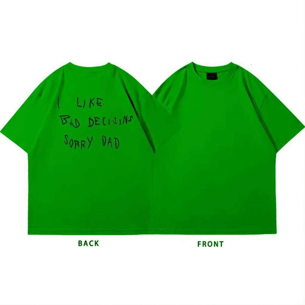 Men's Stylish T-shirt Beautiful Quote Print "I LIKE BAD DECISIONS. SORRY DAD" - Cool Streetwear Shirt with Hand-drawn Tops C260228 - view 5