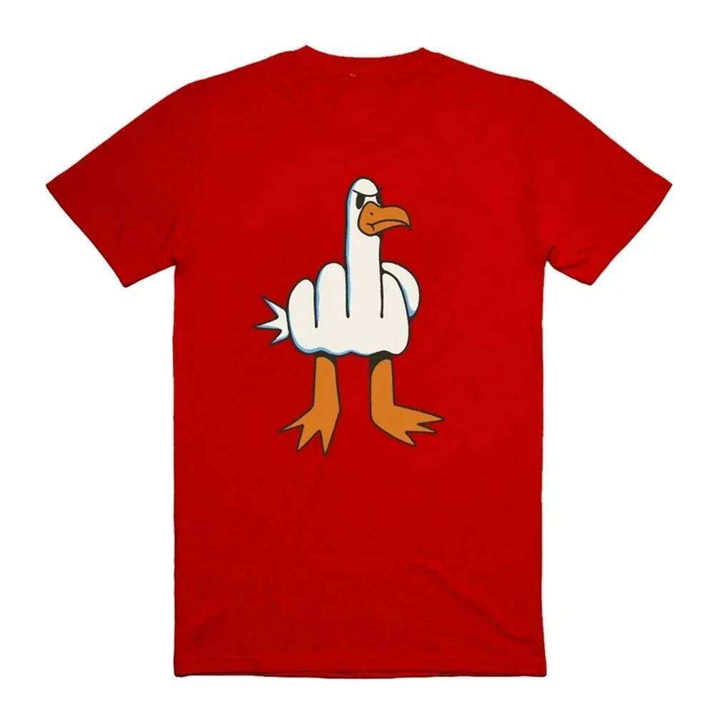Rude Seagull Design Funny Graphic Tshirt Loose Fit Casual Tee Daily Streetwear Breathable Tops for Men and Women Cartoon Shirt C260228 - view 4