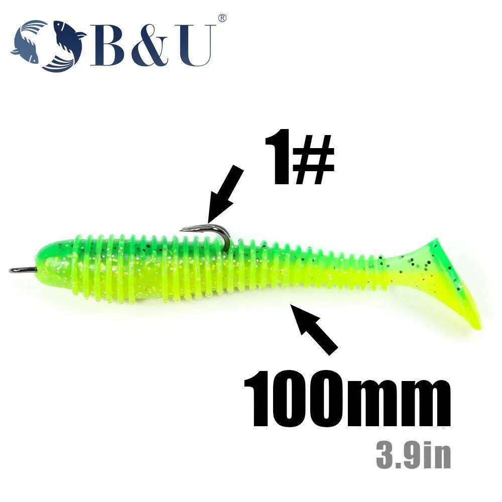 B&U hooks Super Long Double Hook long high carbon steel fishing tackle different sizes equiped with soft lure Z260228