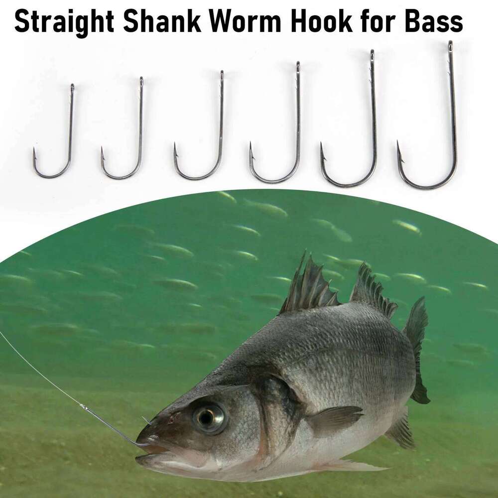 20pcs Worm Long Shank Fishing Baitholder Hook Inline Bass Hooks for Soft Bait Swimbaits Texas Rig Z260228