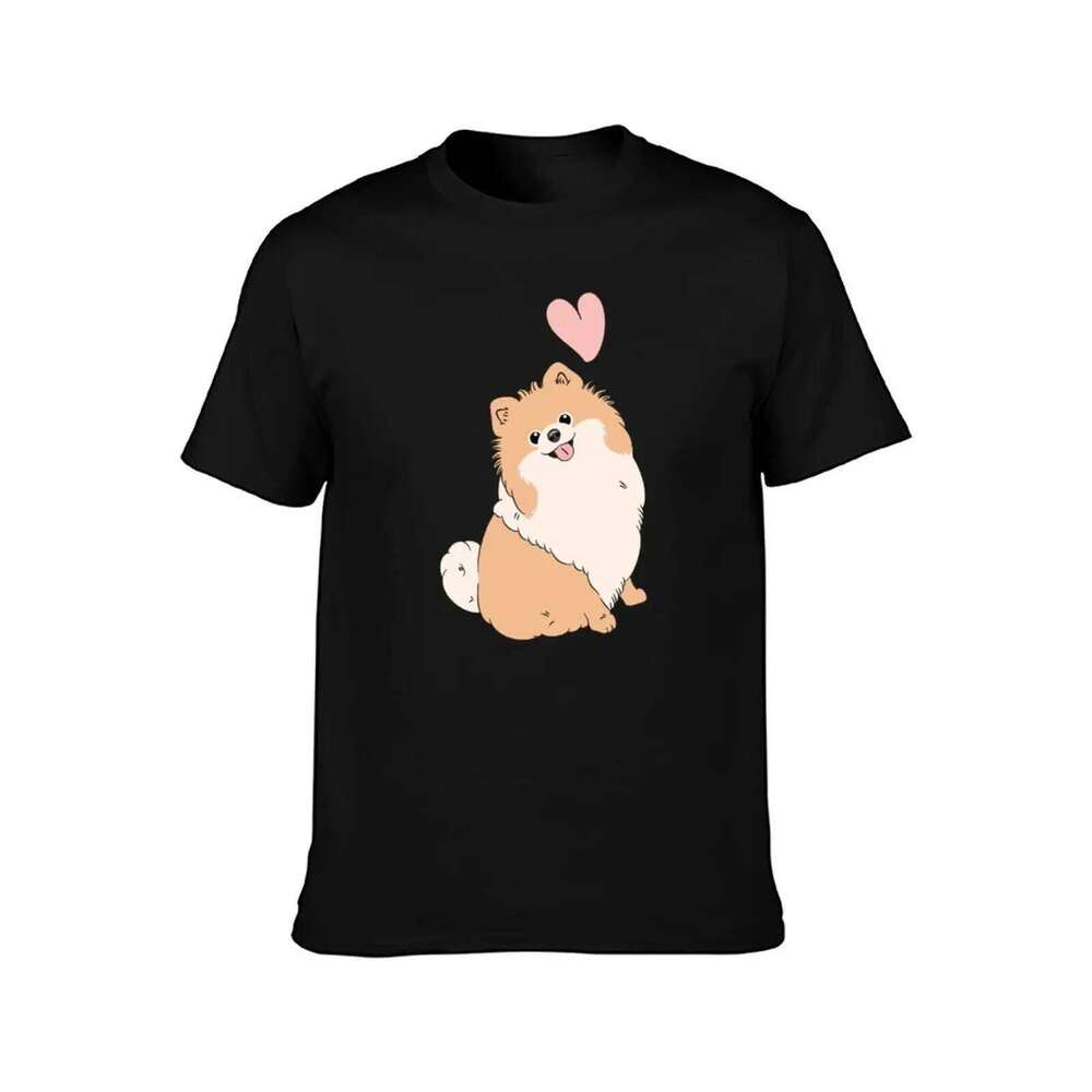 T-Shirt pack white LOVE printed cotton shirts funny Pomeranian Orange for t man C260228 - view 3