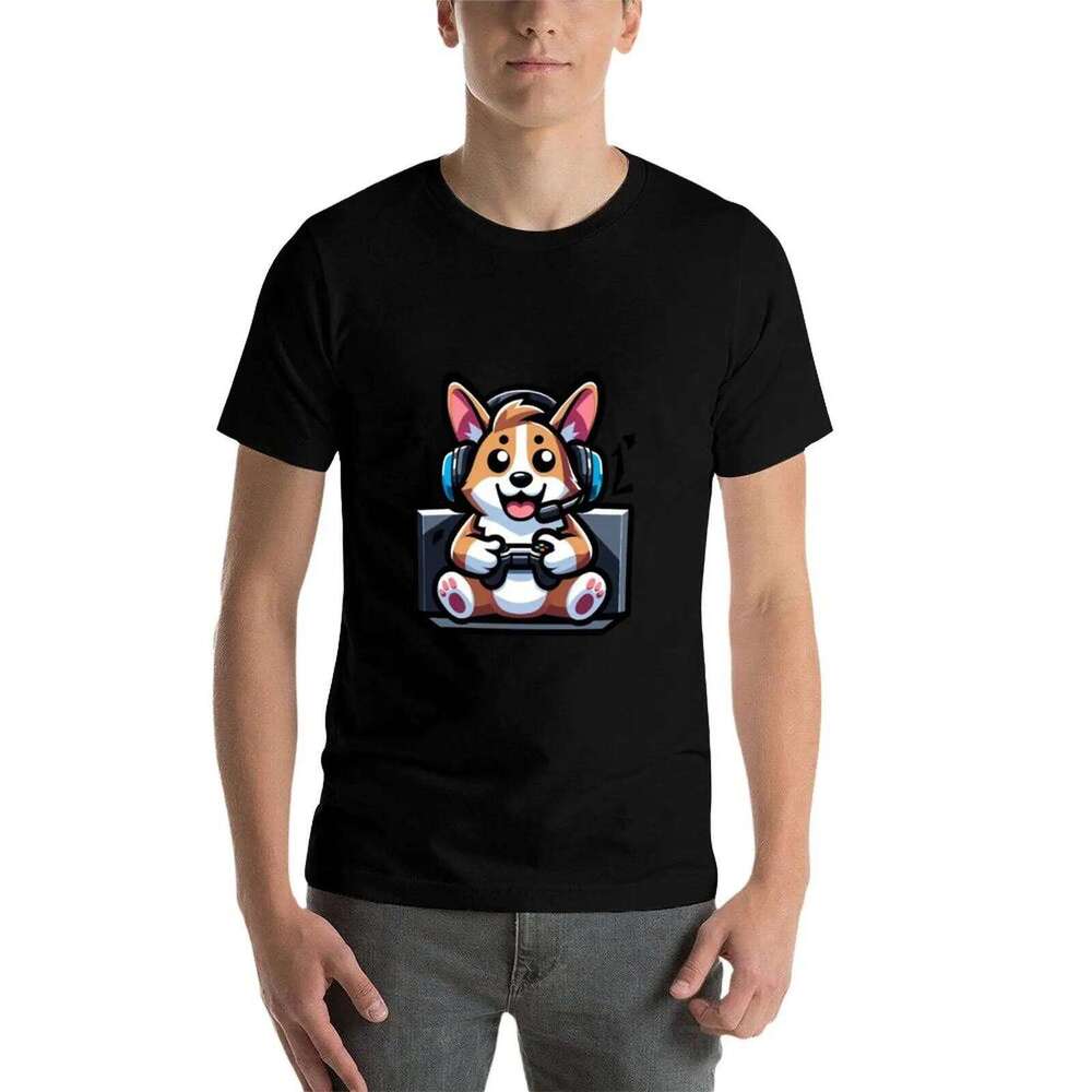 corgi gamers for graphic funny shirts dark humor t shirt man luxury T-Shirt C260228 - view 5