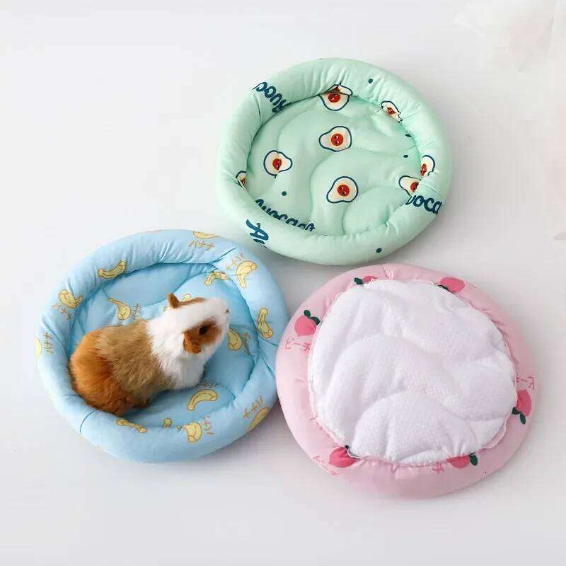 Pet Supplies Circular Hamster Bed & Comfortable Sleep Mat Pad for Hedgehog Squirrel Mice Rats Guinea Pig Chinchilla Small Animal Soft Cushion
