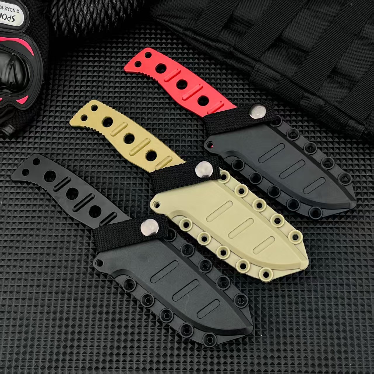 High Hardness 375 Defensive Fixed Blade Knife with Sheath Outdoor Portable Survival Knife Hiking Emergency Multi-Purpose Tool