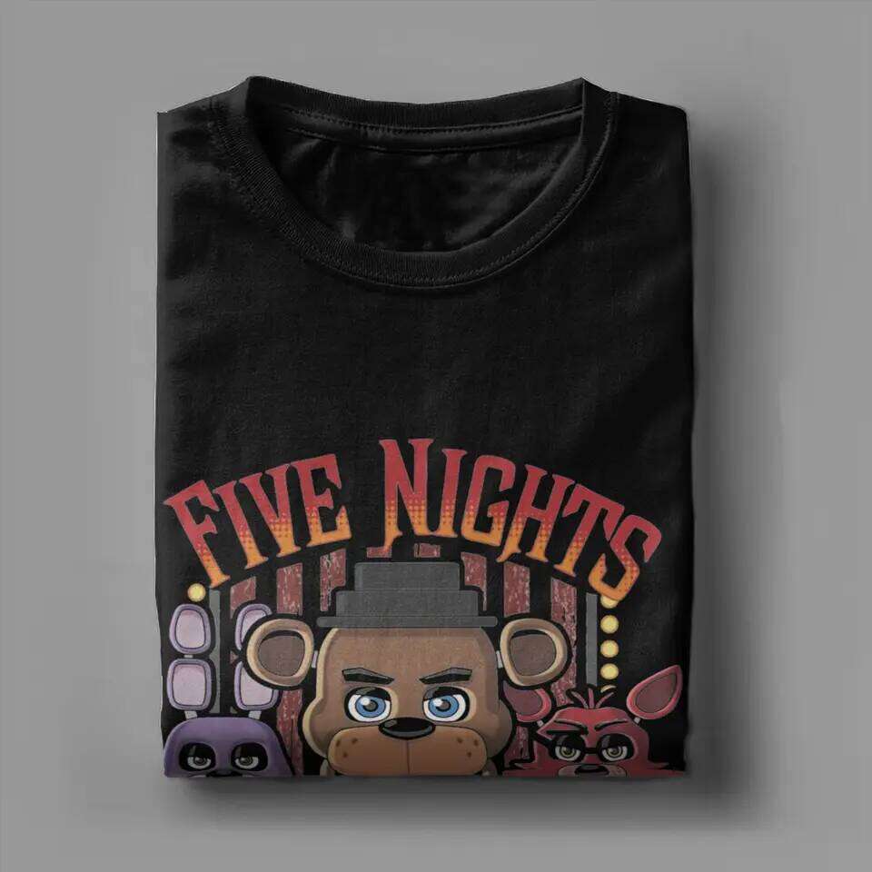 FNAF At Freddys T Shirts for Men Pure Cotton Humor T-Shirt Crewneck Tees Short Sleeve Tops Plus Size C260228 - view 5