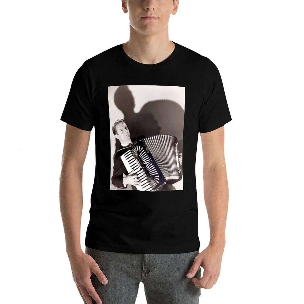 Myron Floren accordion B&W photo T-Shirt shirt luxury with prints t shirts for man graphic tees T-shirt C260228 - view 5