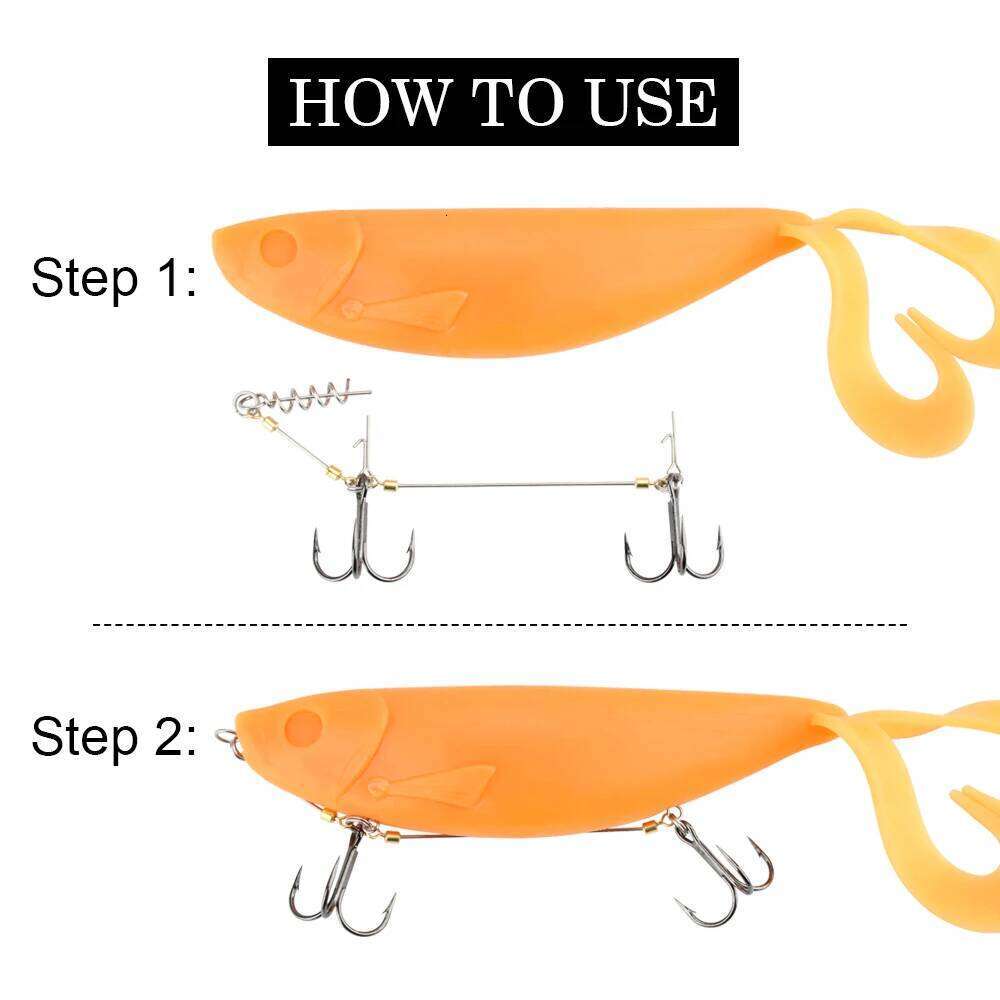 Spinpoler Belly Hook Stinger for softbait pike Double fishing hooks #6 #1 #1/0 Cork Screw Shad Spin Rig Tackle Pesca Z260228